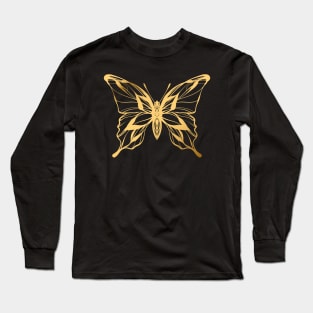 Gold Butterfly Long Sleeve T-Shirt